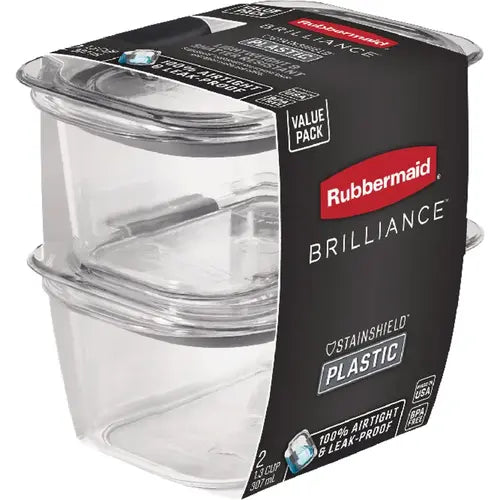 Set 2 Recipientes Rubbermaid 1.3L (5.5 Tazas) con Tapa Hermética
