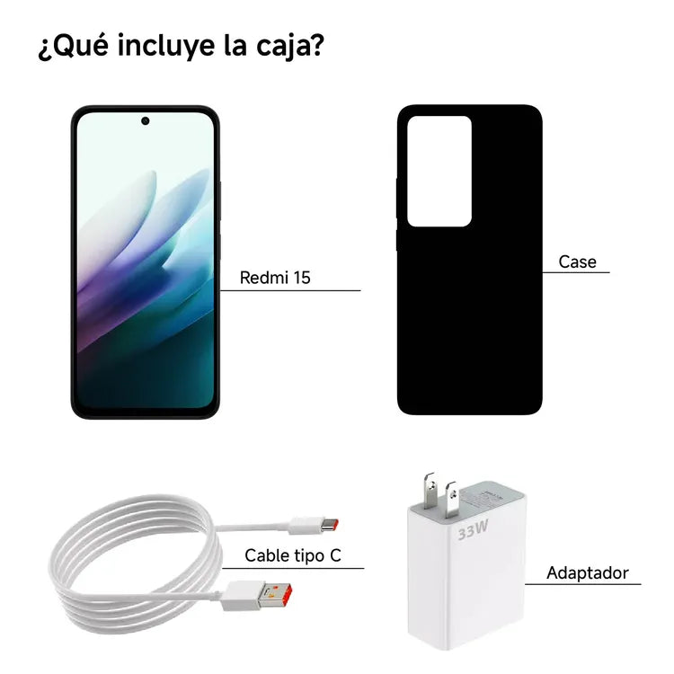 Xiaomi Redmi 15 Negro 256GB/8GB – Pantalla 6.7" y Cámara IA de 50MP