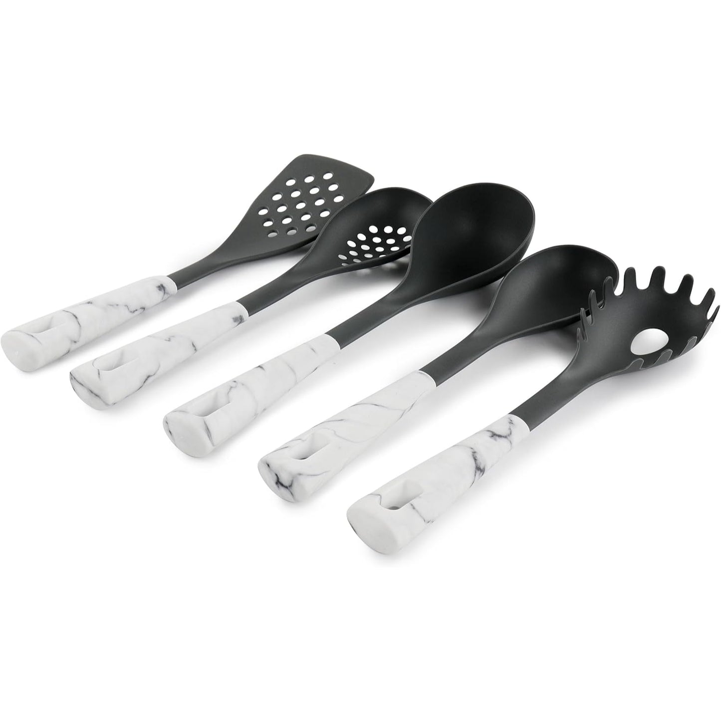 Set Utensilios Oster Evermarble 5pz Nylon Mármol Blanco 137533.05