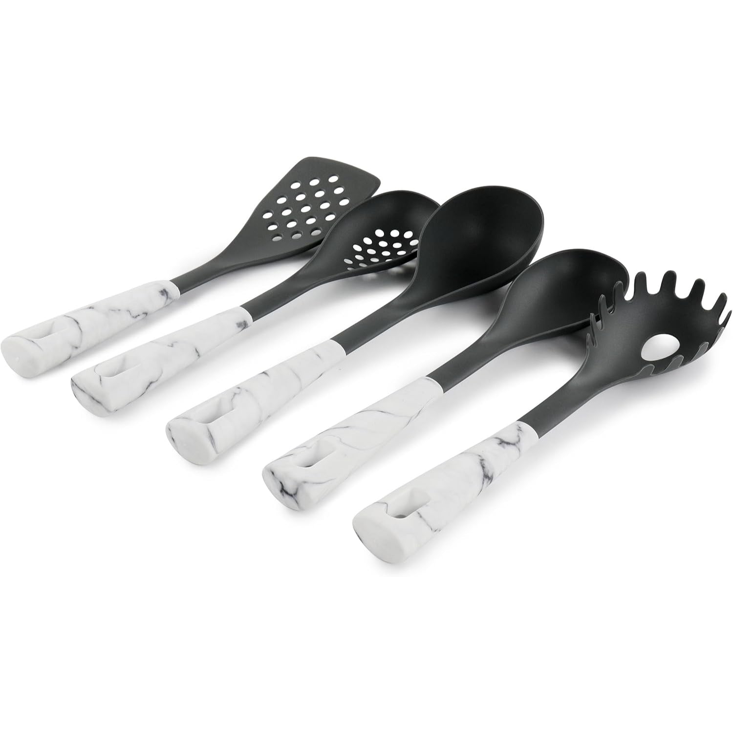 Set Utensilios Oster Evermarble 5pz Nylon Mármol Blanco 137533.05