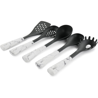 Set Utensilios Oster Evermarble 5pz Nylon Mármol Blanco 137533.05