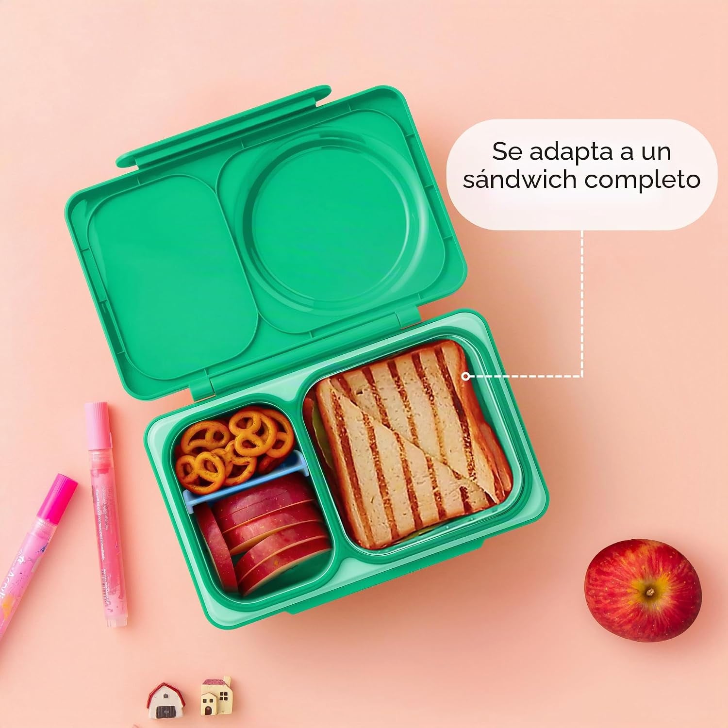 Lonchera Térmica Estilo Bento OmieBox Up Verde Jade OMUP17