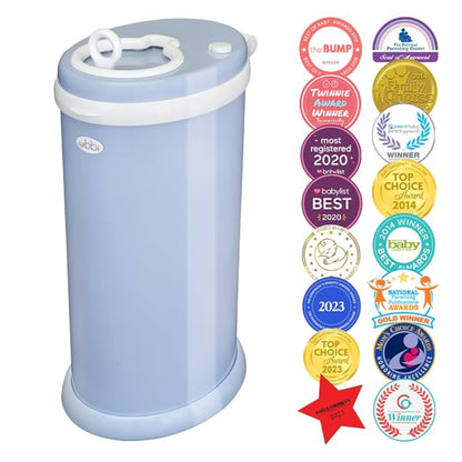 Ubbi Cubo de Pañales - Acero Inoxidable, Color Cloudy Blue