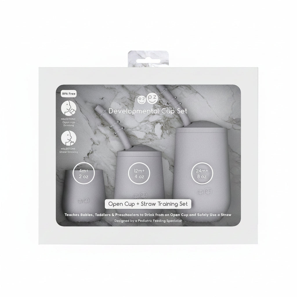 Set de Vasos de Desarrollo EZPZ Developmental Cup Set Pewter PCDCP003