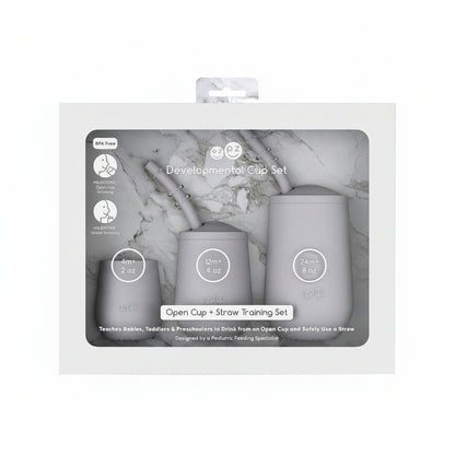 Set de Vasos de Desarrollo EZPZ Developmental Cup Set Pewter PCDCP003