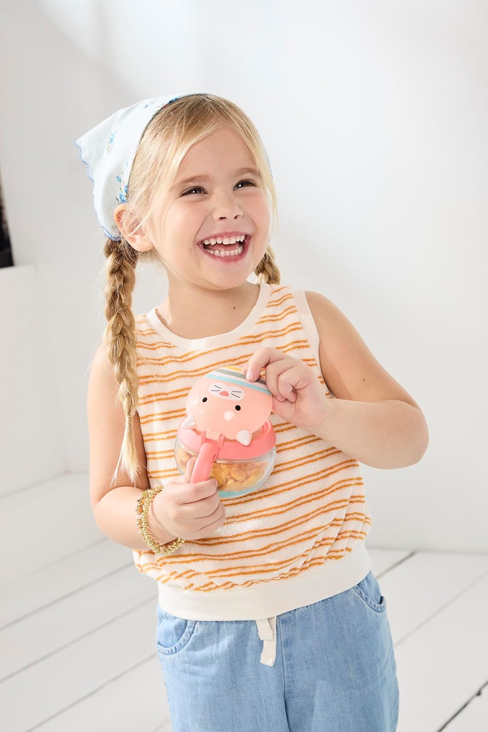 Vaso para Snacks Skip Hop Zoo Cat 9Q337010 - Contenedor con Tapa y Agarre Antiderrames