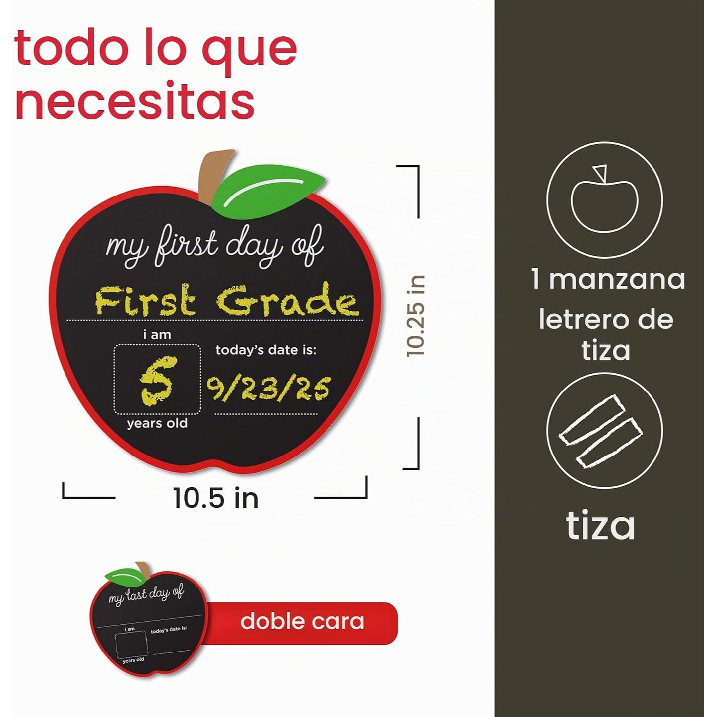 Pizarra de Tiza Doble Cara Primer y Último Día Pearhead 74068