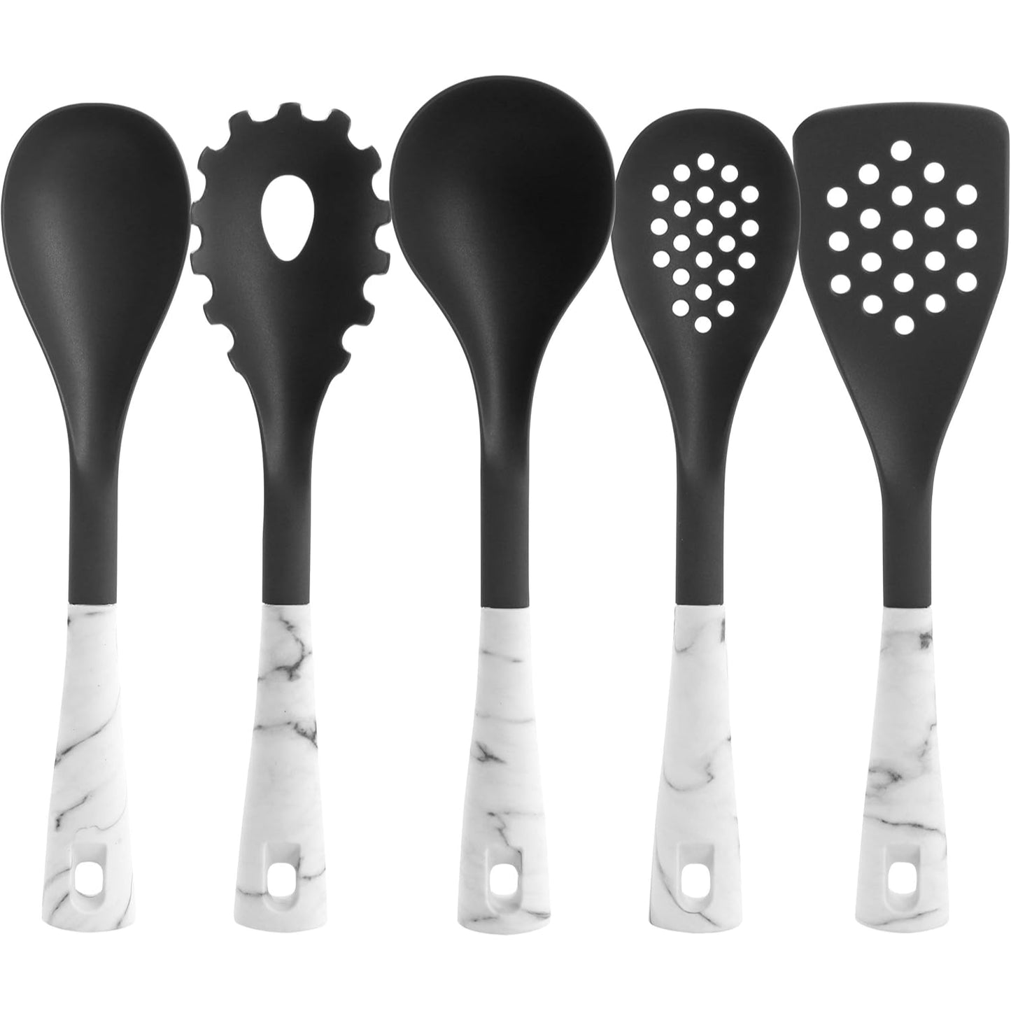 Set Utensilios Oster Evermarble 5pz Nylon Mármol Blanco 137533.05