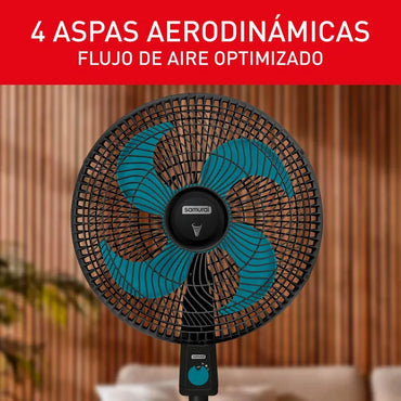 Ventilador Pedestal Samurai 16" Air Essential Negro