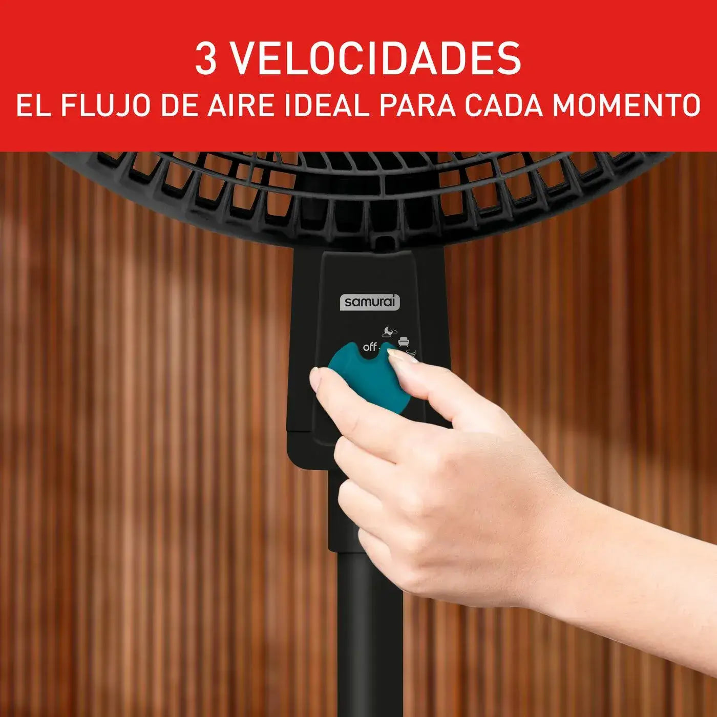 Ventilador Pedestal Samurai 16" Air Essential Negro
