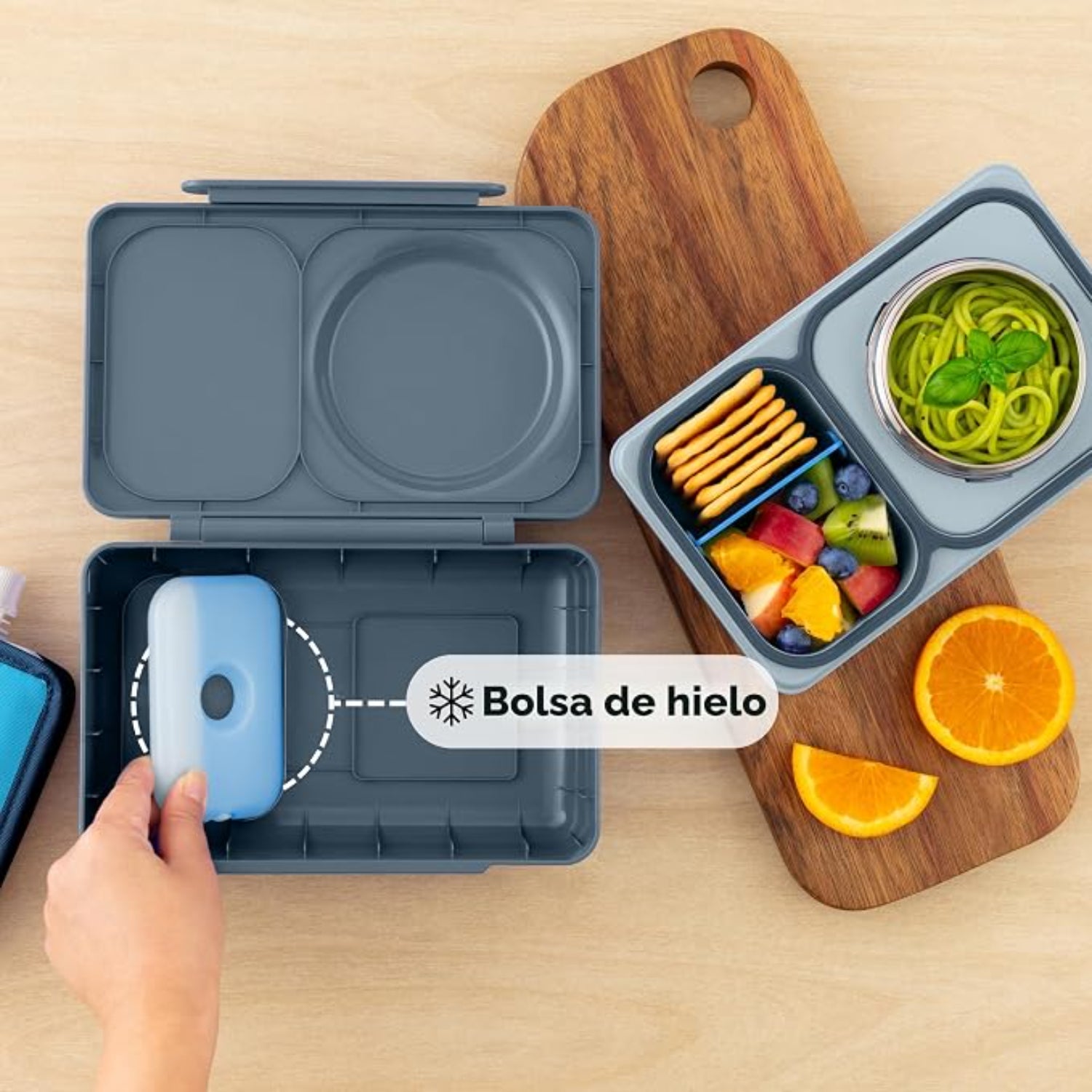 Lonchera OmieBoxUP Grafito - Lonchera Térmica Premium OMUP09