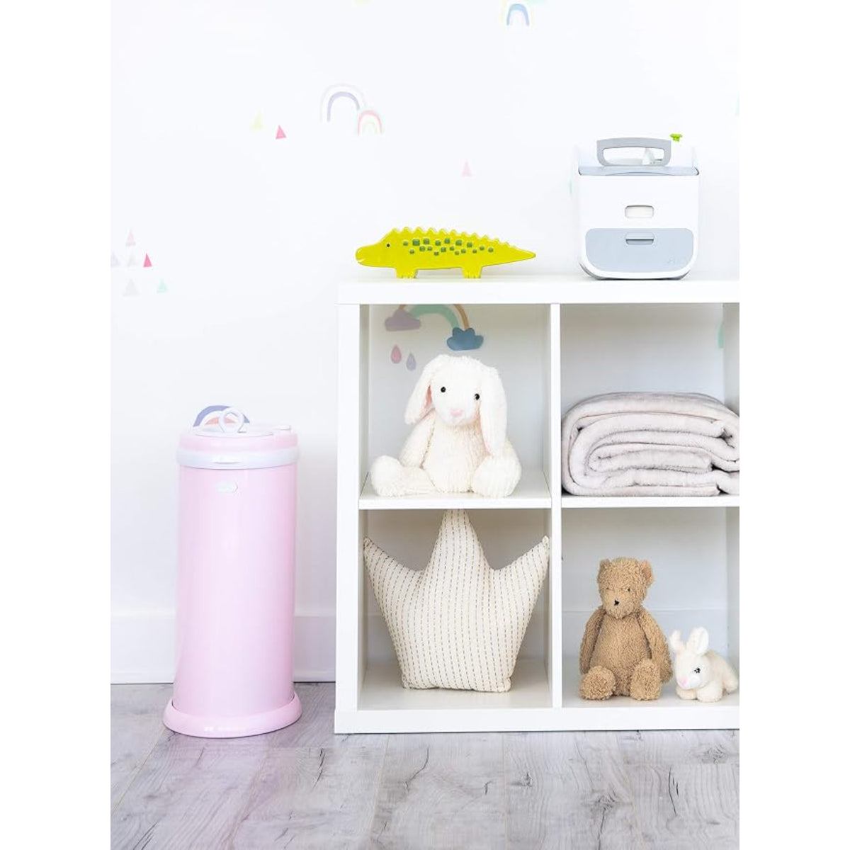 Ubbi Cubo de Pañales - Acero Inoxidable, Color Blush Pink
