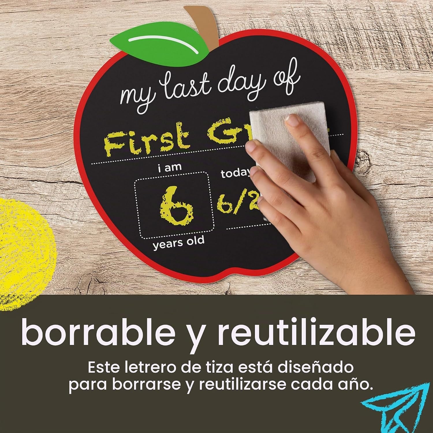 Pizarra de Tiza Doble Cara Primer y Último Día Pearhead 74068