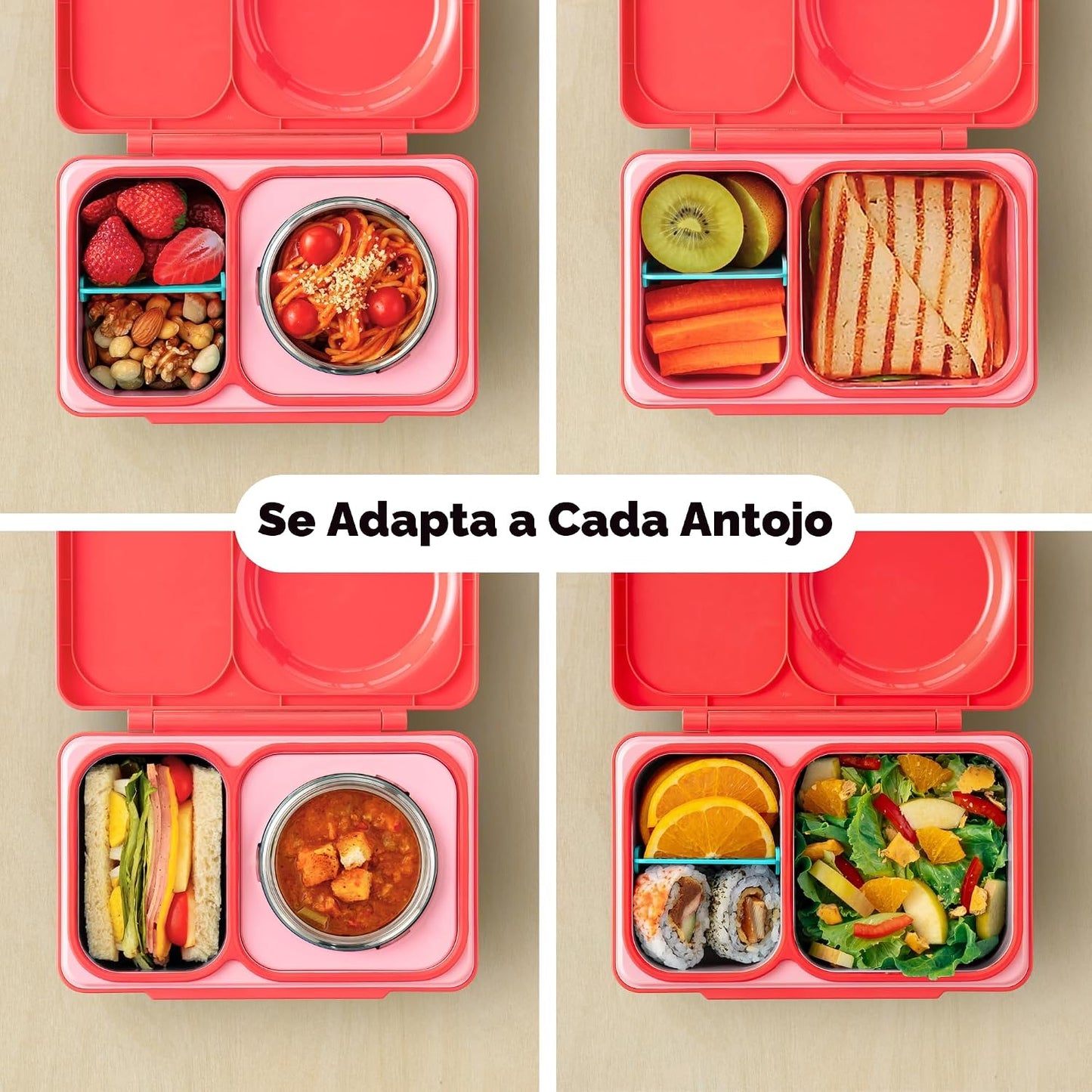 Lonchera Térmica Estilo Bento OmieBox Up Rosa Cherry OMUP04