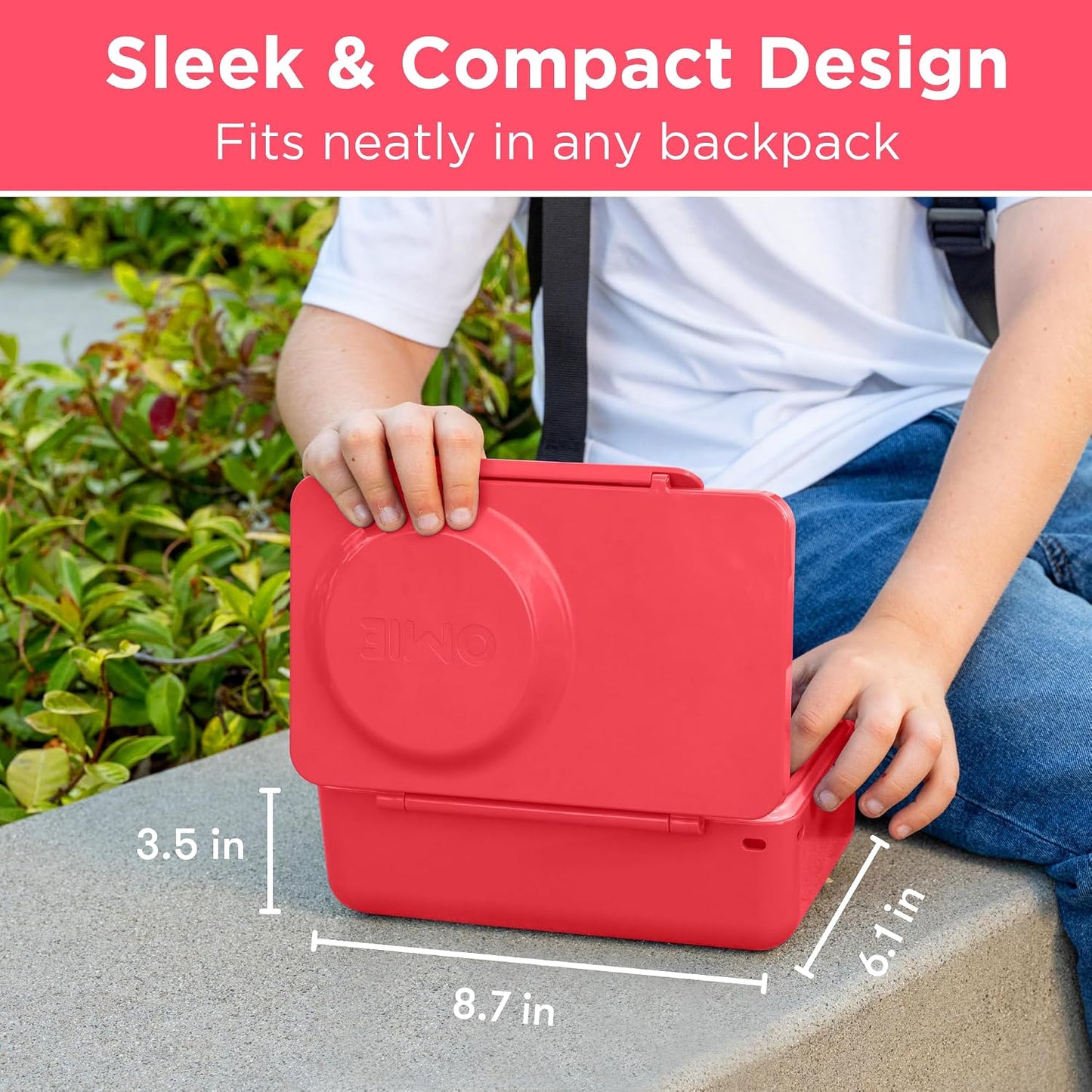 Lonchera Térmica Estilo Bento OmieBox Up Rosa Cherry OMUP04