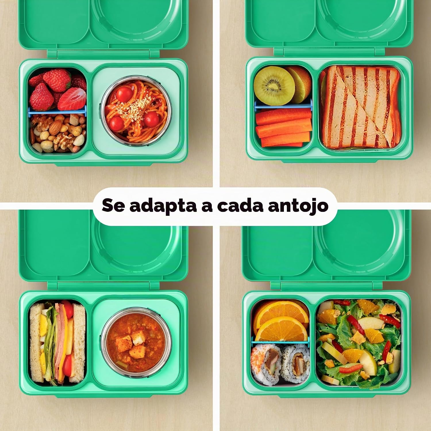 Lonchera Térmica Estilo Bento OmieBox Up Verde Jade OMUP17