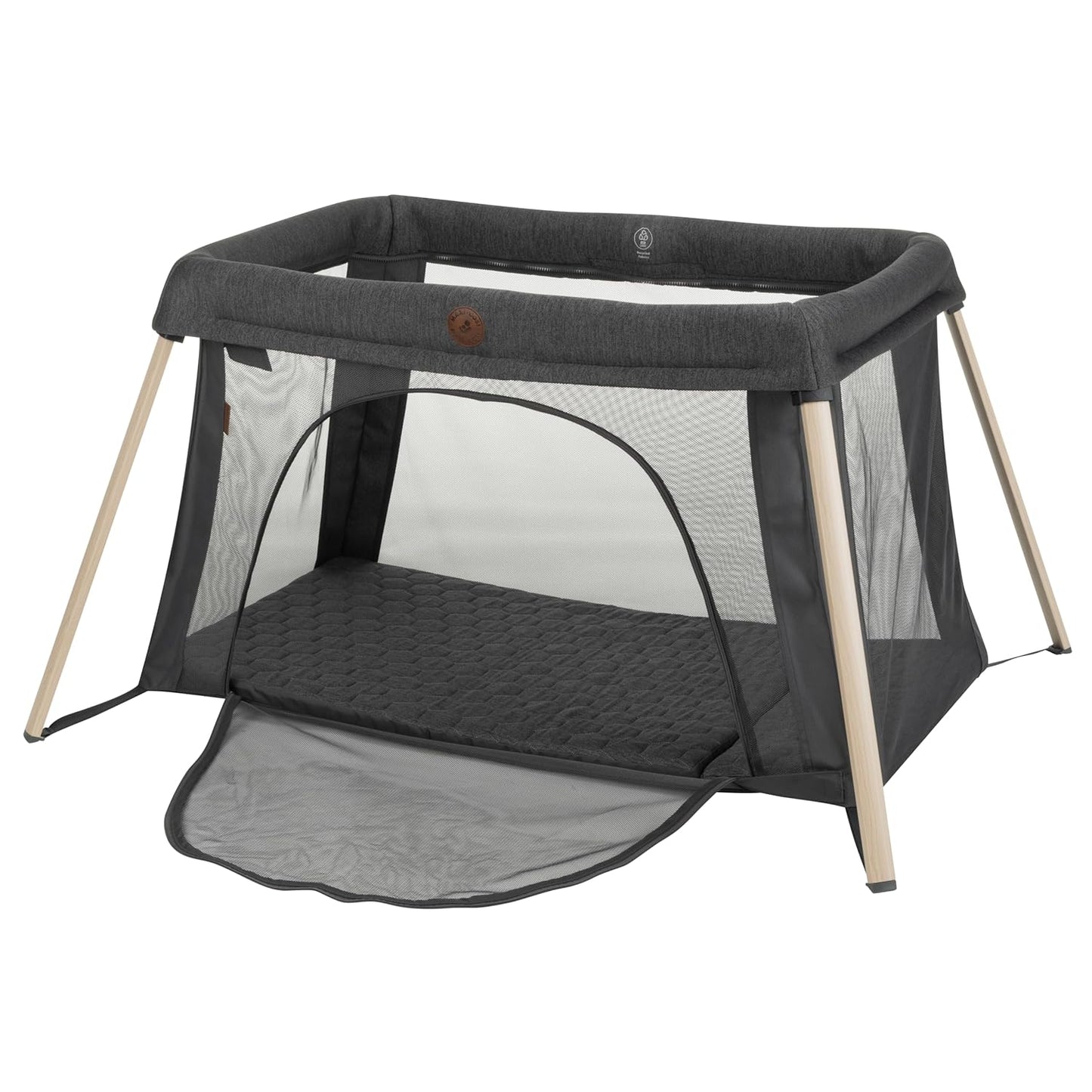 Corral gris MAXI COSI con malla y entrada fácil, ideal para bebés