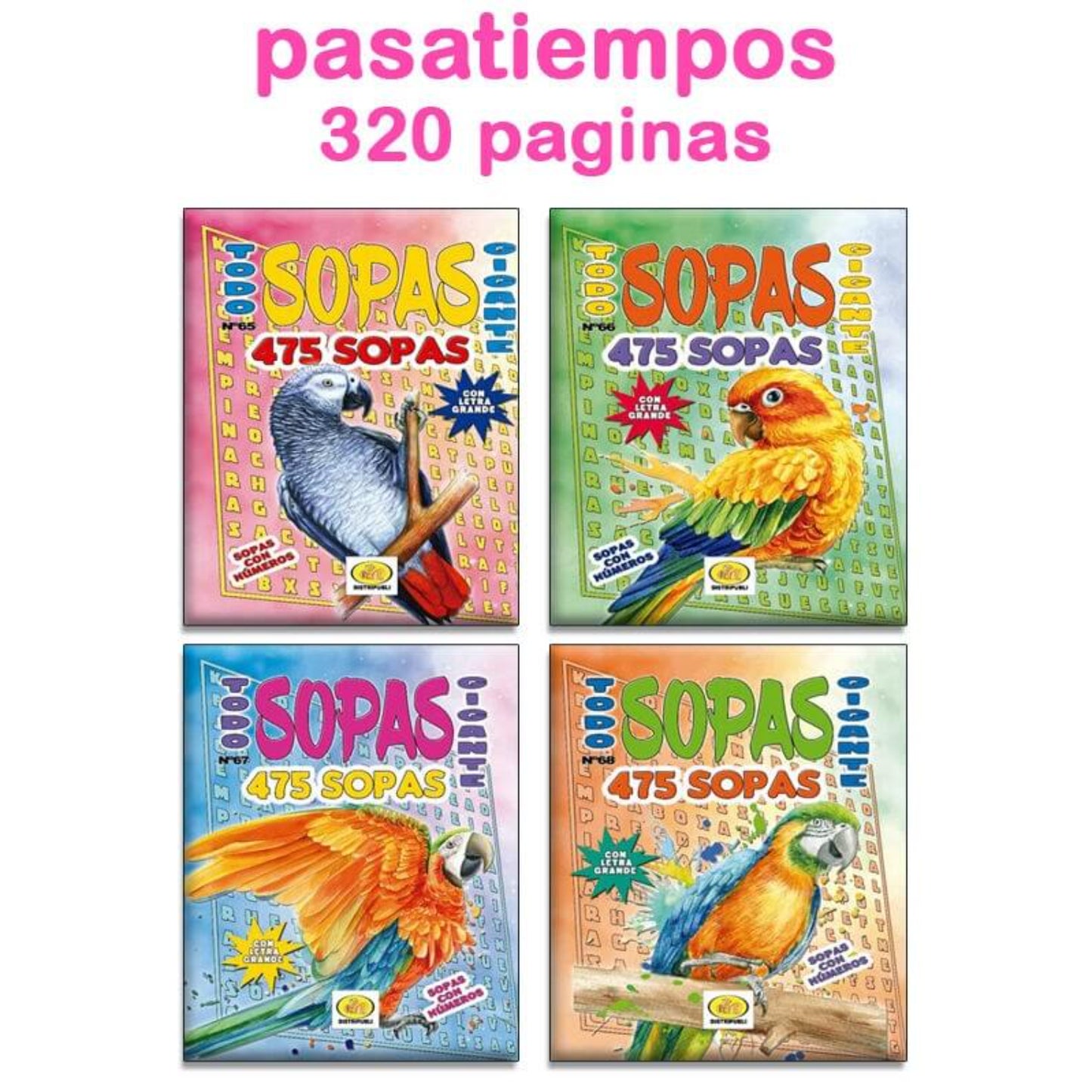 Libro de Sopas de Letras Gigantes Distripubli - Pasatiempos de Letra Grande para Agilidad Mental (8436049004020)