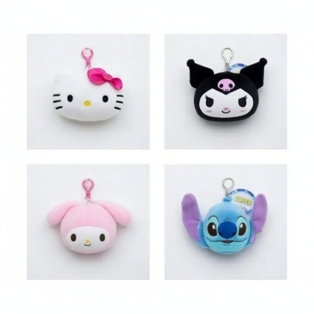 LLAVERO DE PELUCHE SANRIO SQUISH ASST 6" CON ZÍPER