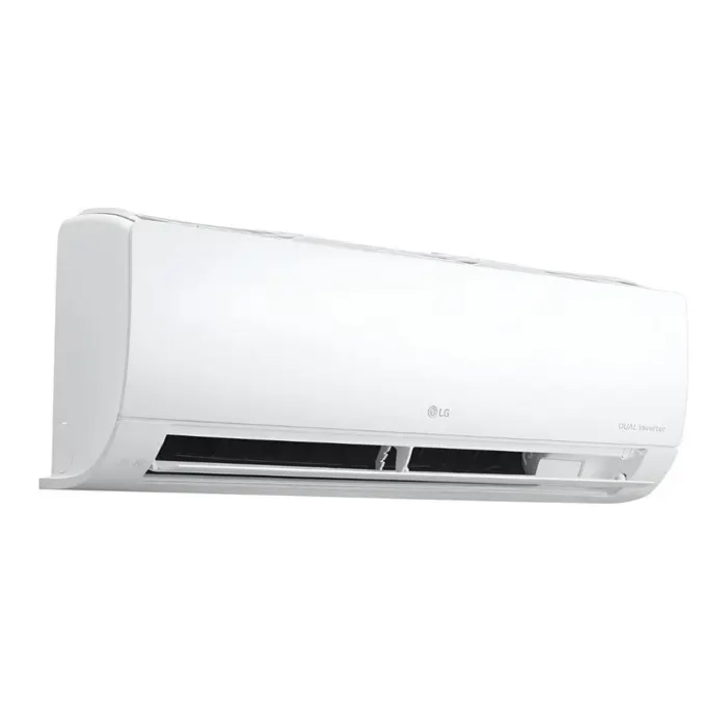 Aire acondicionado LG blanco, vista frontal, ideal para enfriar habitaciones