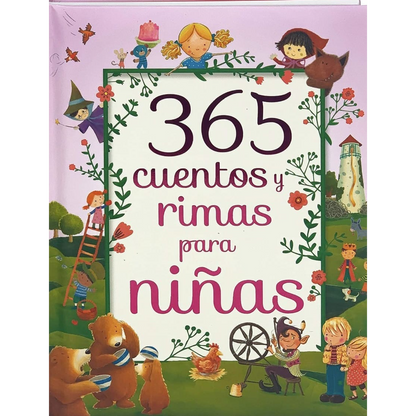 Libro 365 Cuentos y Rimas para Niñas - Colección Infantil Tapa Dura Acolchada (9781680528855)