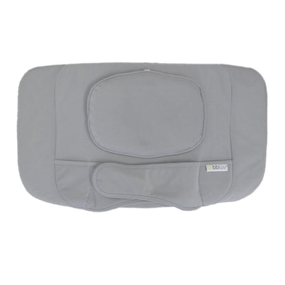 Almohadas grises BBLUV vista superior, ideal para descanso y confort.