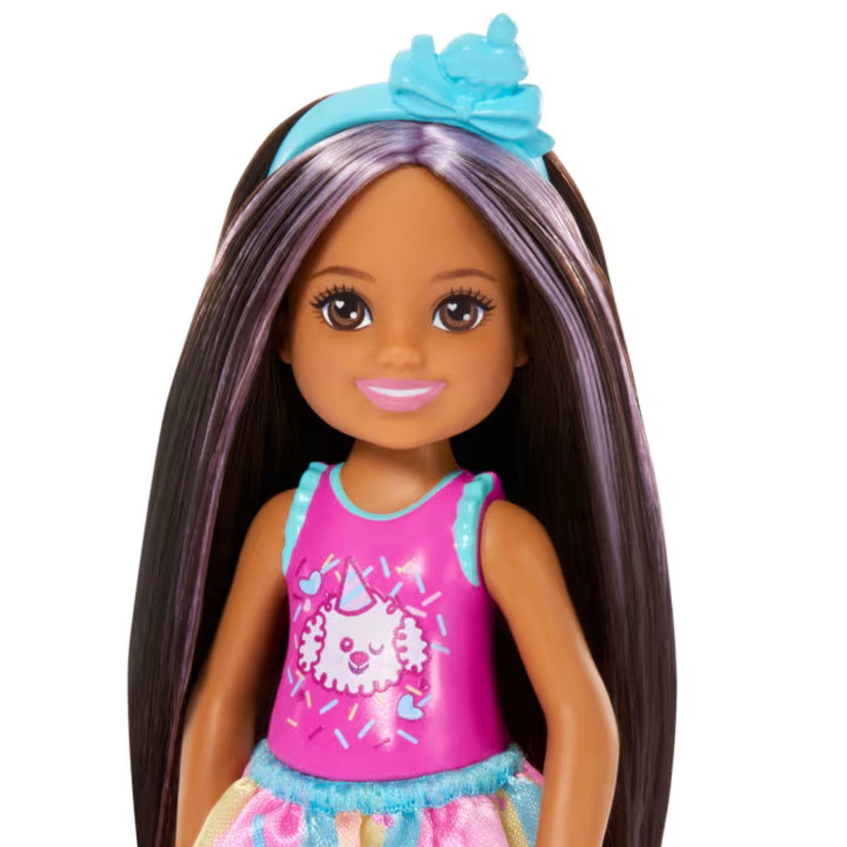 BARBIE CHELSEA CUMPLEAERA FALDA AZUL