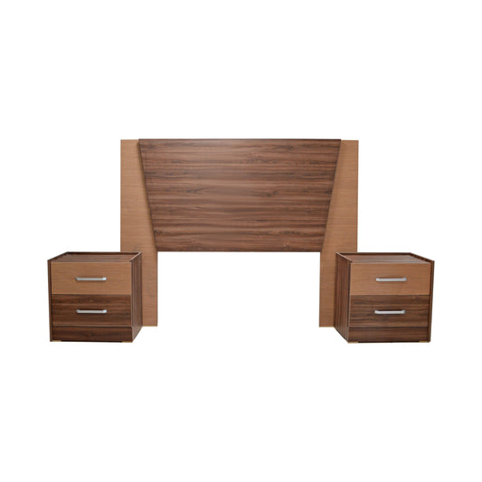 Juego de Cabecera Queen Size Dana Muebles Sinaí con 2 Mesas de Noche