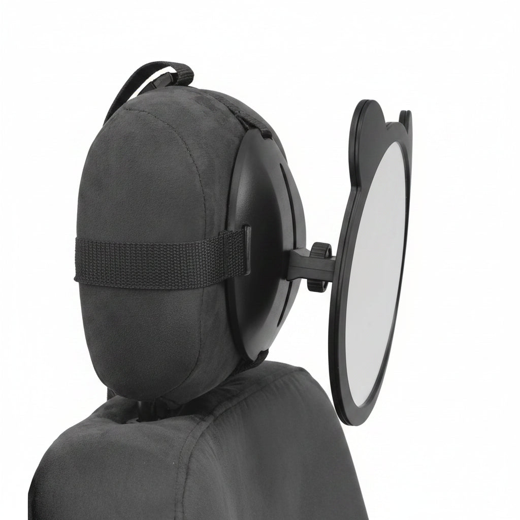 Espejo negro para asiento trasero, vista de perfil, ideal para supervisar bebés