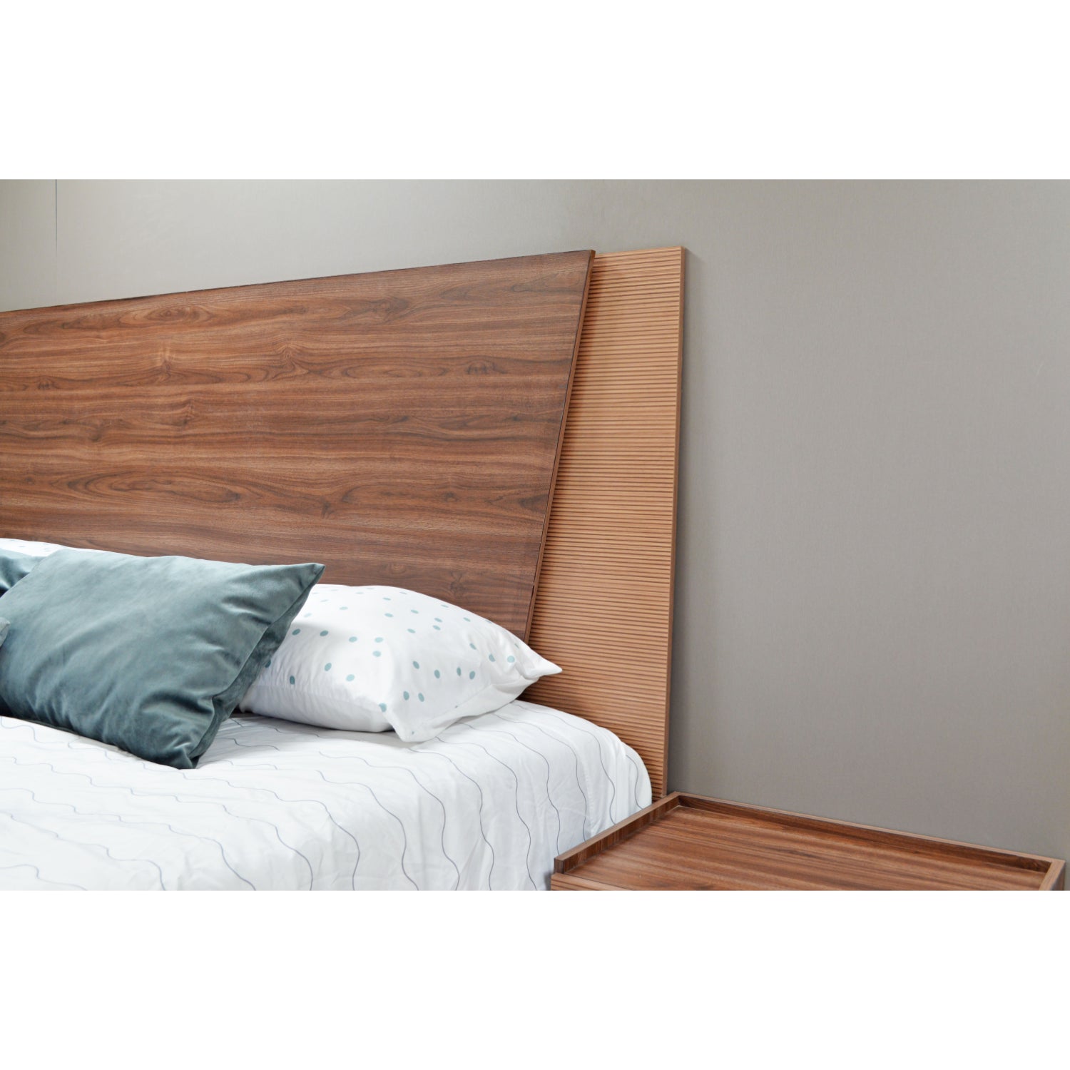 Juego de Cabecera Queen Size Dana Muebles Sinaí con 2 Mesas de Noche