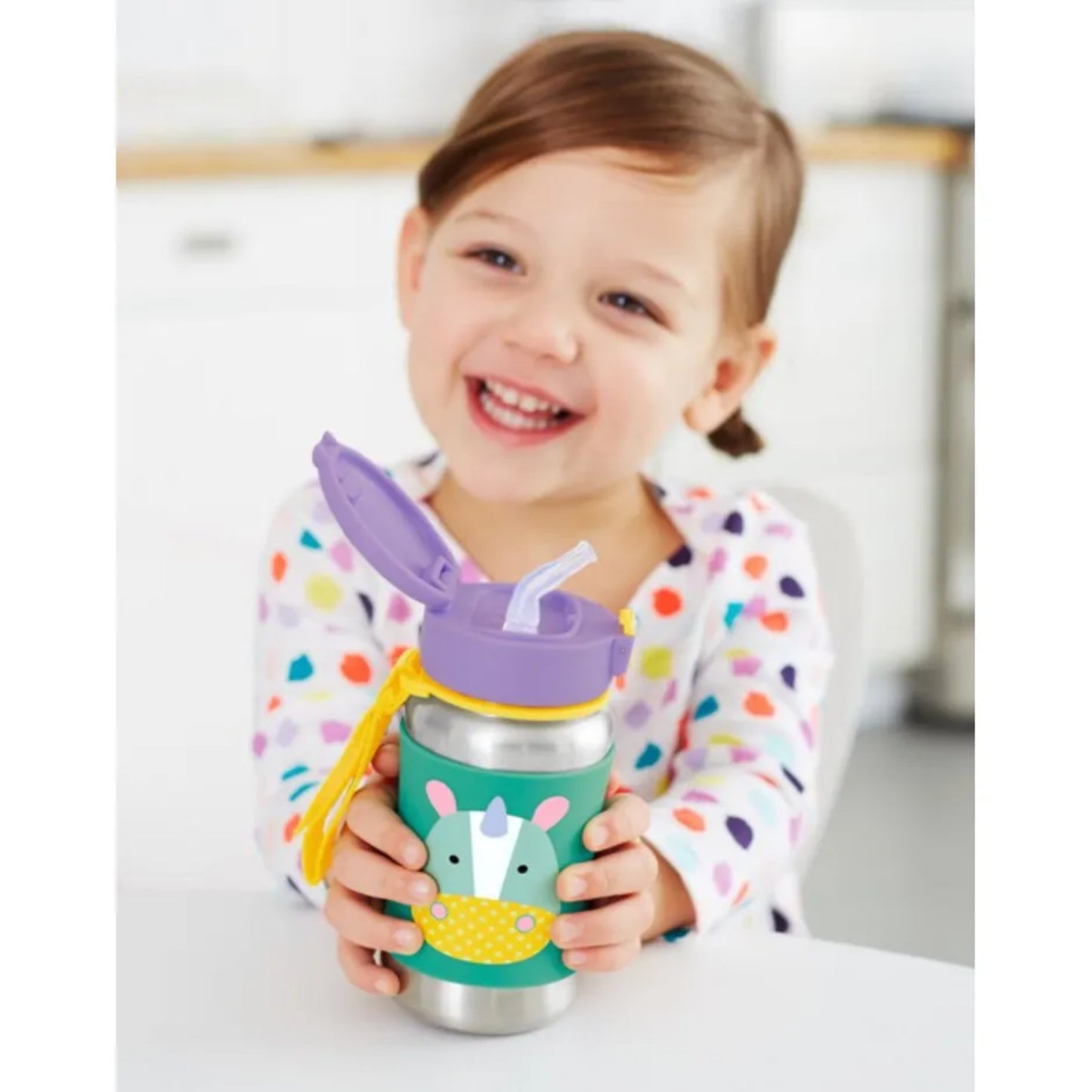 Botella de Acero Inoxidable Zoo Unicornio con Pajilla | Skip Hop 252518