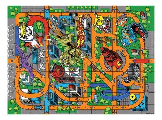 HOTWHEELS PACK CON DIVERSIÓN DE ROMPECABEZAS 