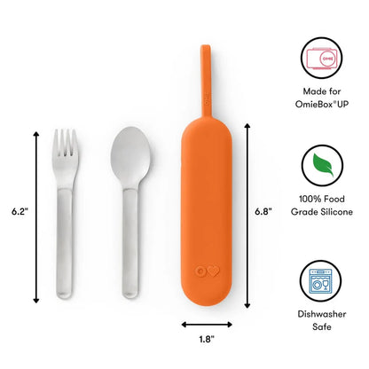 Set de Utensilios con Estuche para Lonchera OmieBox UP - Color Sunny