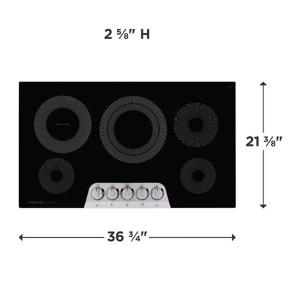 Cooktop Eléctrico Frigidaire Gallery 36" 5 quemadores Acero Inoxidable GCCE3670AS