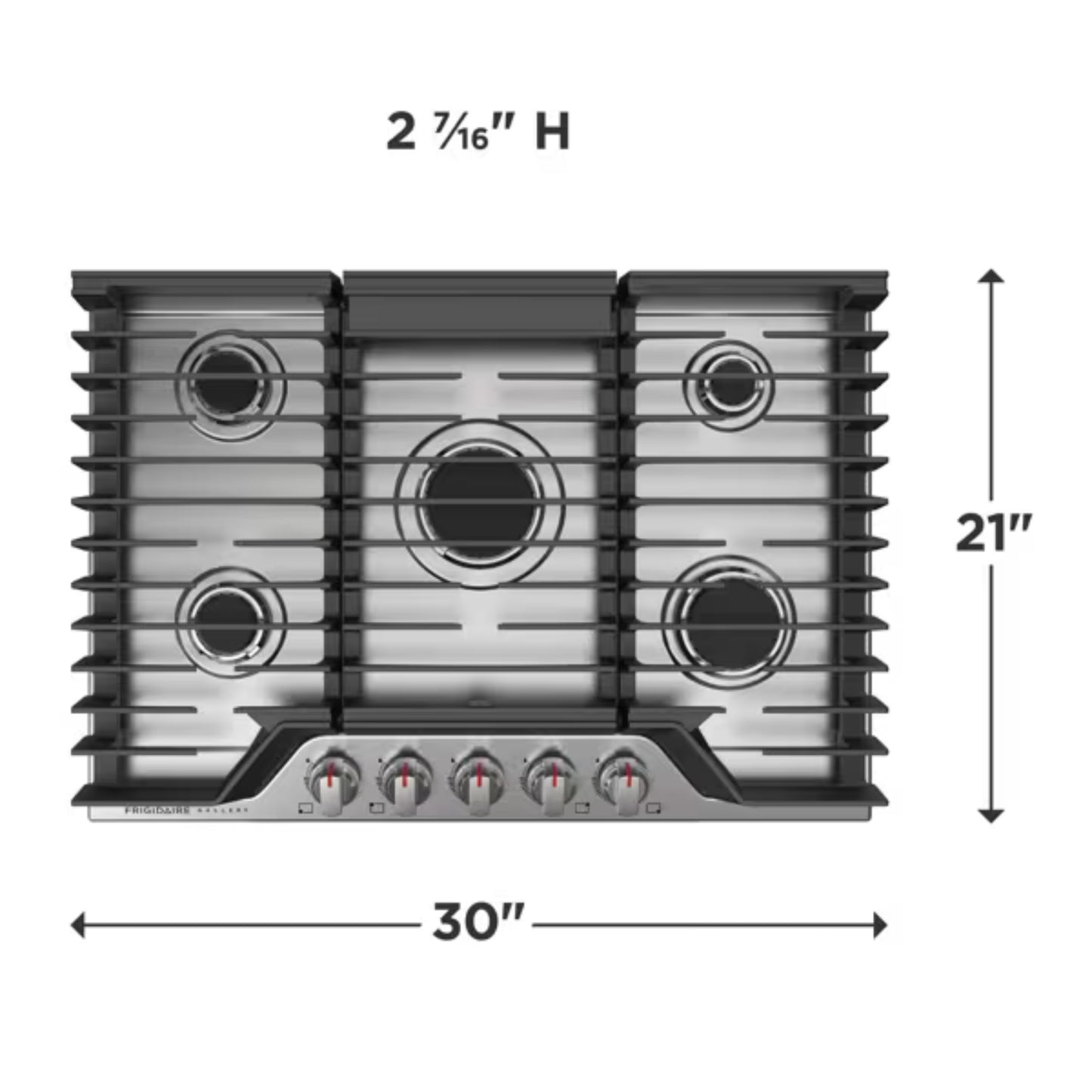 Cooktop a Gas Frigidaire Gallery 30" 5 quemadores Acero Inoxidable GCCG3048AS