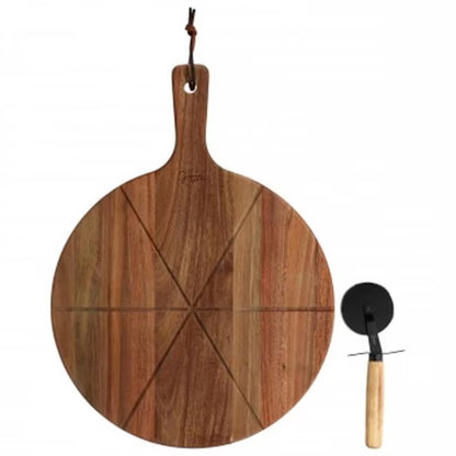 SET TABLA PPIZZA  CORTADOR ACERO INOX