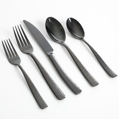 Set Cubiertos Gibson Elite Stonehenge 20pz Acero Inox Negro 79575.2