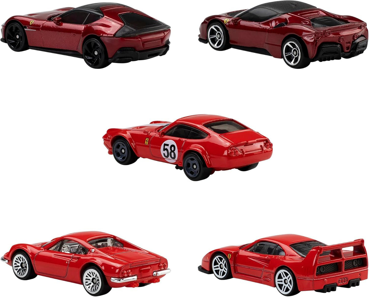 HOT WHEELS PACK 5 AUTOS ROSSO