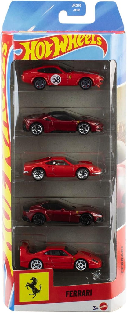 HOT WHEELS PACK 5 AUTOS ROSSO