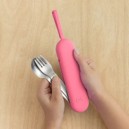 Set de Utensilios con Estuche para Lonchera OmieBox UP Blush OMUPFS01