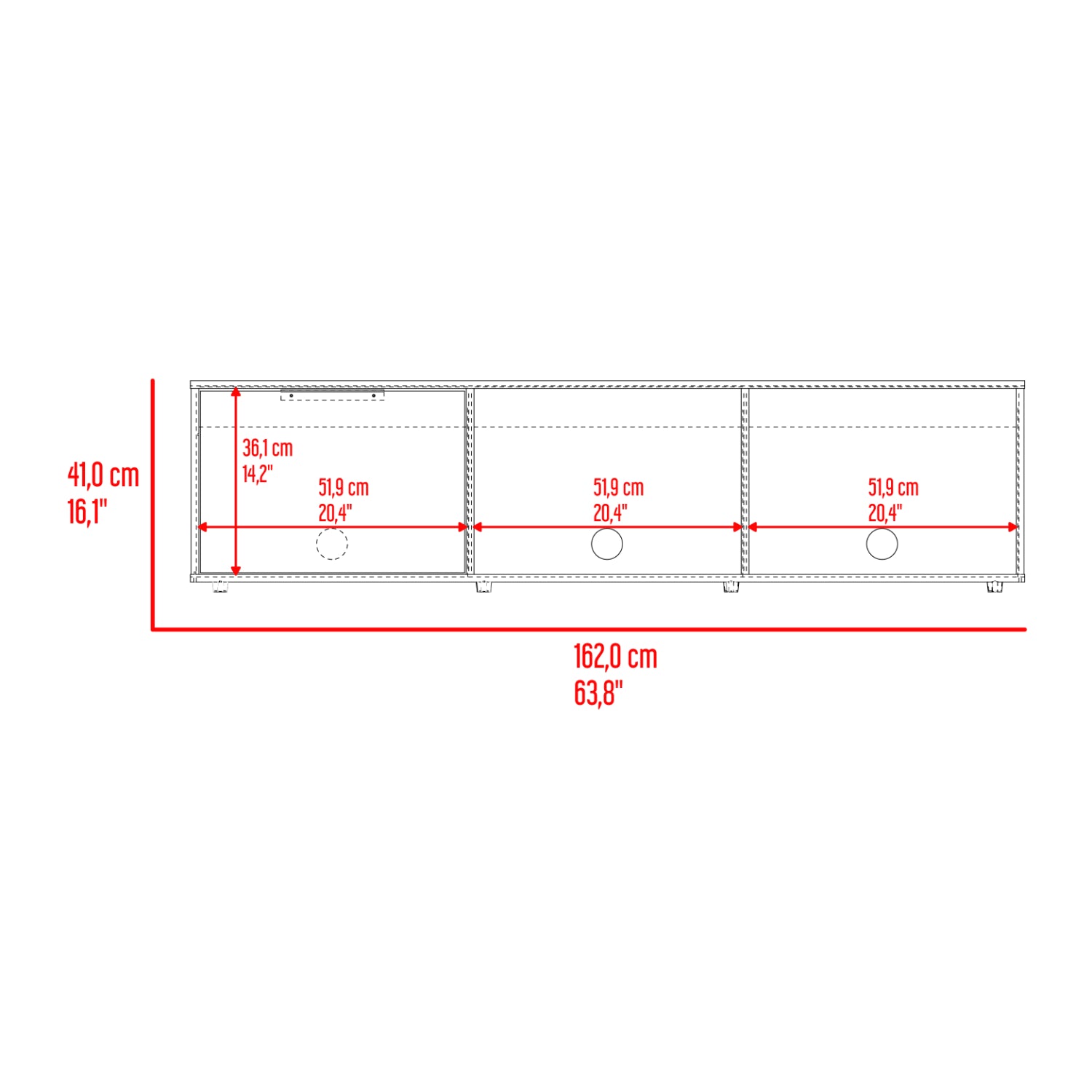 Rack para TV hasta 65" Color Avellana
