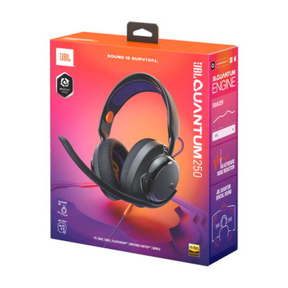 Audífonos Gaming JBL Quantum 250 Negro 3.5mm JBLQTUM250BLKAM