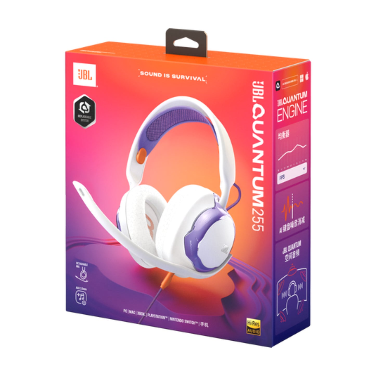 Audífonos Gaming JBL Quantum 250 Blanco 3.5mm JBLQTUM250WHTAM