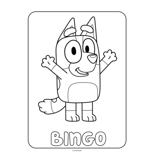 Libro de Colorear Bluey con Stickers 8 Páginas + 8 Stickers 19.7x37 cm Papel 100% SICOBEN