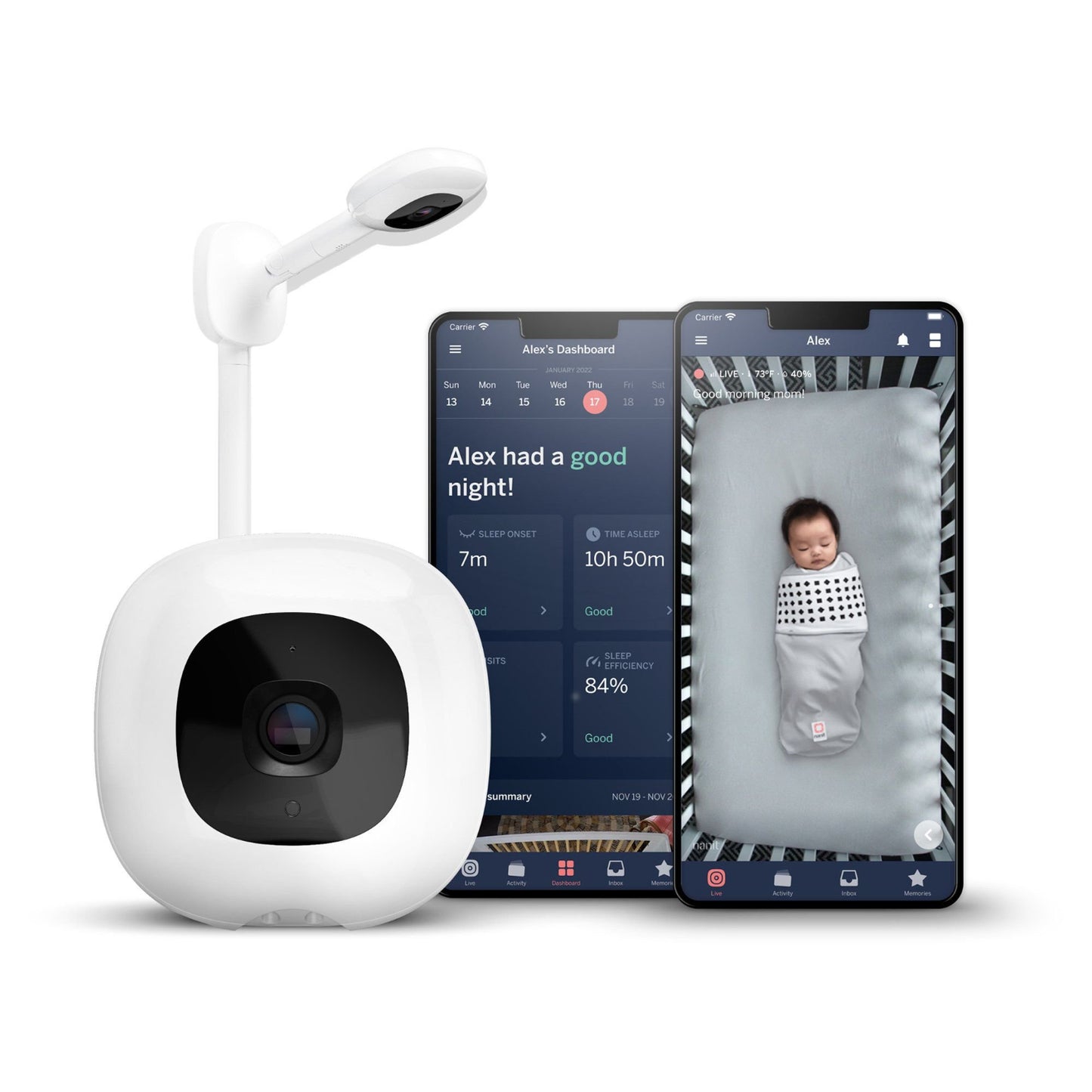 Cámara y Monitor de Bebé Inteligente Nanit Pro con Montaje de Pared N311NW