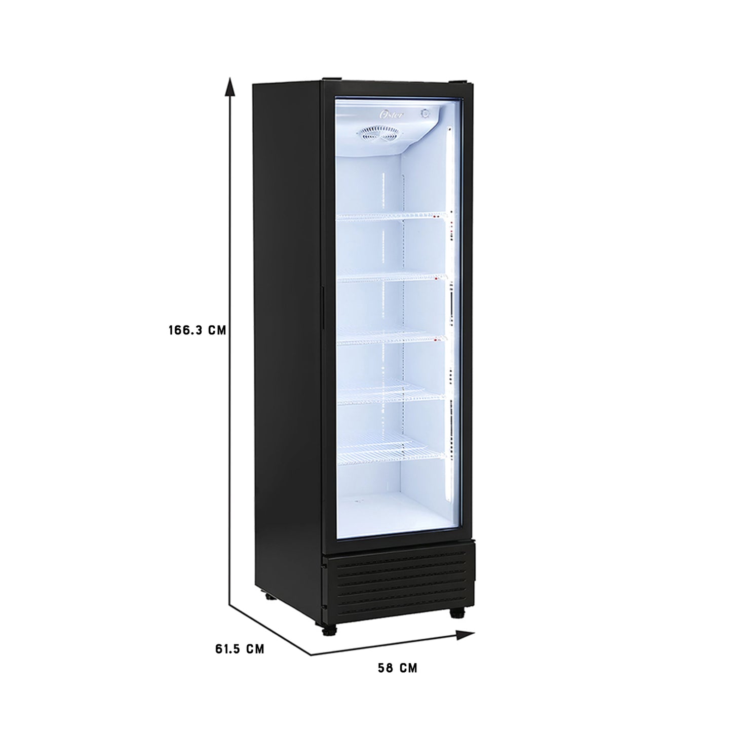 Vitrina Refrigerante Oster 12' OS-VSCX347B – Puerta de Vidrio LED