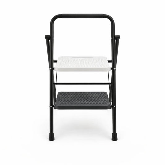 Escalera Plegable de 2 Peldaños con Mango de Seguridad - 92 x 55 x 6 cm