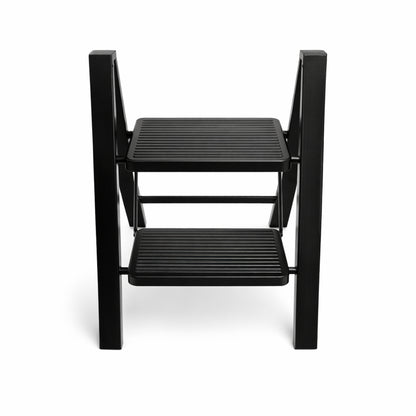 Escalera Plegable Slim de 2 Peldaños - Diseño Minimalista en Negro - 68x44x6 cm