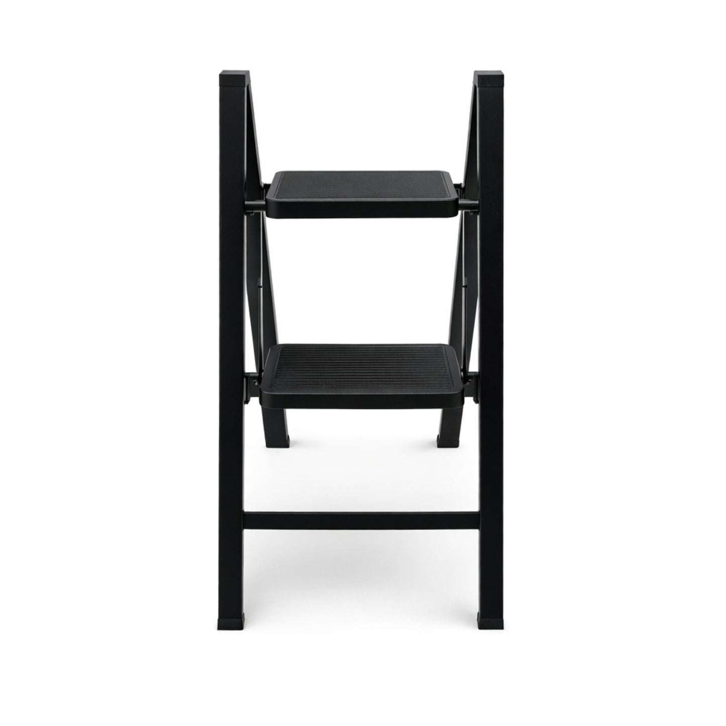 Escalera Plegable Slim de 3 Peldaños - Diseño Industrial Negro - 93 x 44 x 6 cm