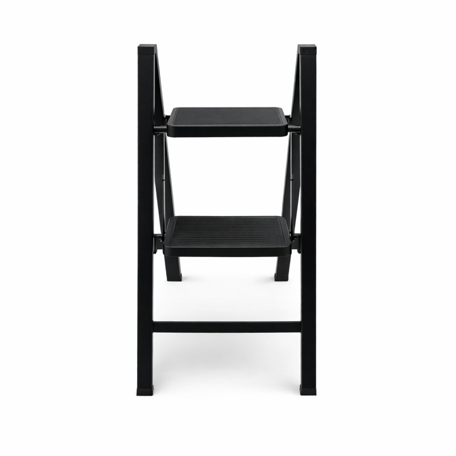 Escalera Plegable Slim de 3 Peldaños - Diseño Industrial Negro - 93 x 44 x 6 cm